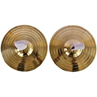de Kulture Pure Brass Hi Hat Cymbals Brass Manjira Pair Instrumento Musical Percussion Set - 6 (inches) for Drum Set…